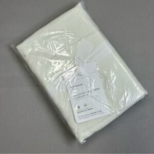 2 Pottery Barn Belgian Flax Linen Standard Pillowcases Covers Ivory NEW